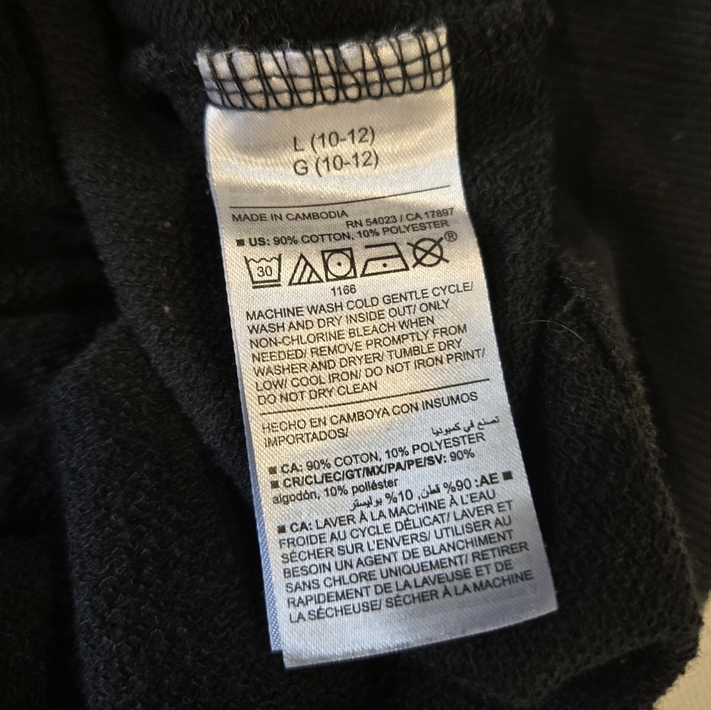 Old Navy Oversized Black Crew Neck with Butterfly Design Girls Size 10/12 - Picture 10 of 10